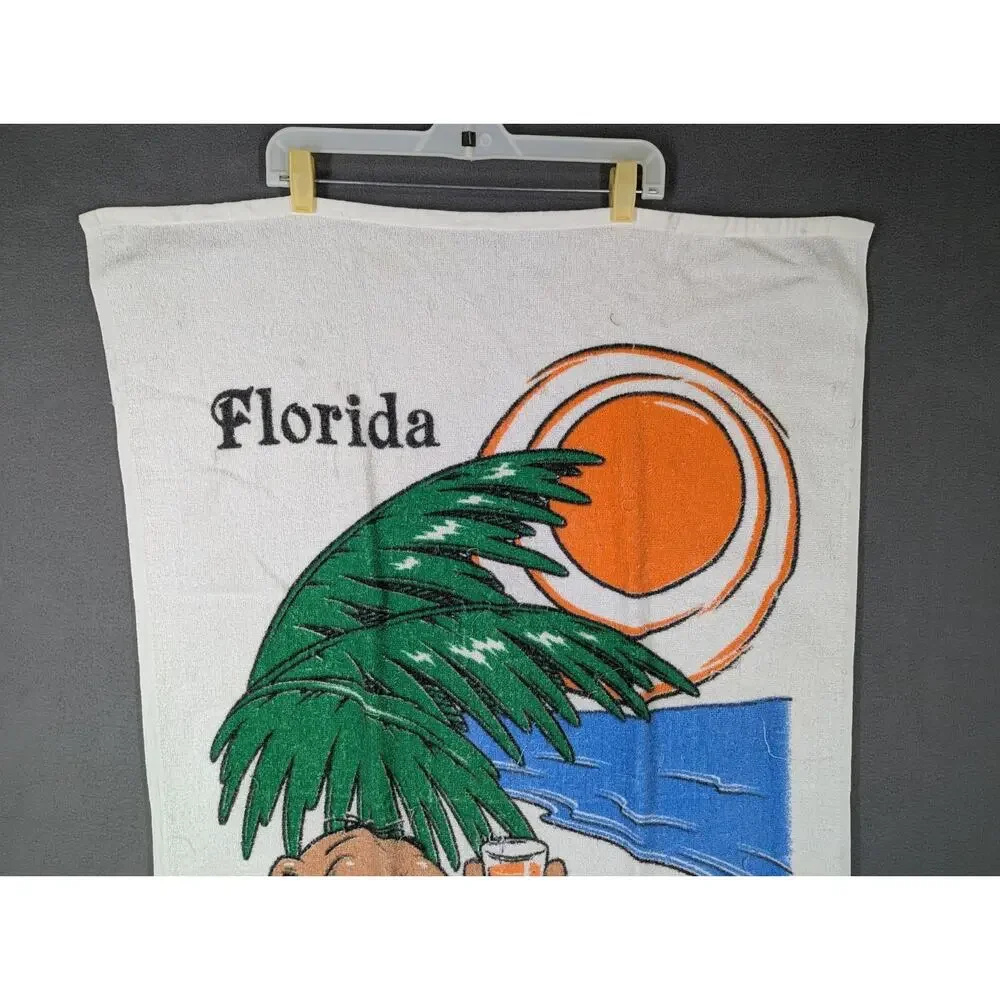 Vintage Florida Beach Bum Towel 27.5x51.5